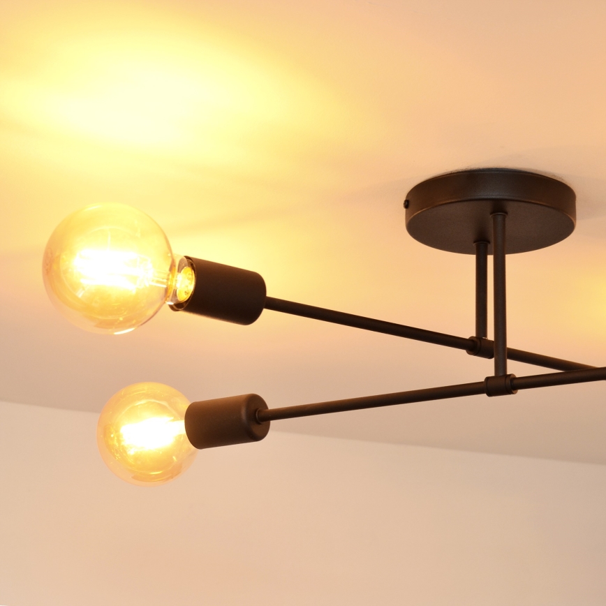 LED Полилей за повърхностен монтаж CAMBRIDGE 4xE27/8W/230V черен
