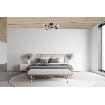LED Полилей за повърхностен монтаж CAMBRIDGE 4xE27/8W/230V черен