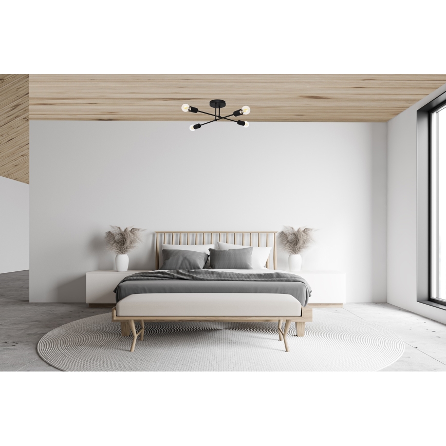 LED Полилей за повърхностен монтаж CAMBRIDGE 4xE27/8W/230V черен