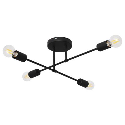 LED Полилей за повърхностен монтаж CAMBRIDGE 4xE27/8W/230V черен