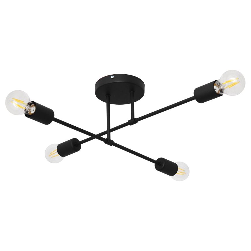 LED Полилей за повърхностен монтаж CAMBRIDGE 4xE27/8W/230V черен