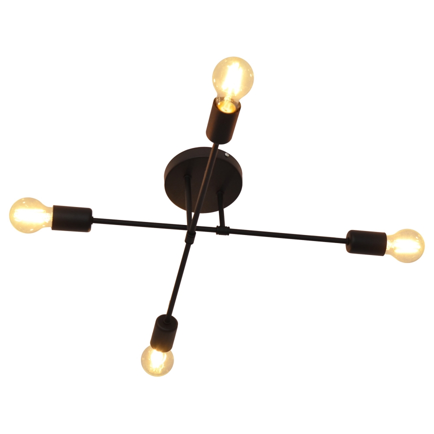 LED Полилей за повърхностен монтаж CAMBRIDGE 4xE27/8W/230V черен