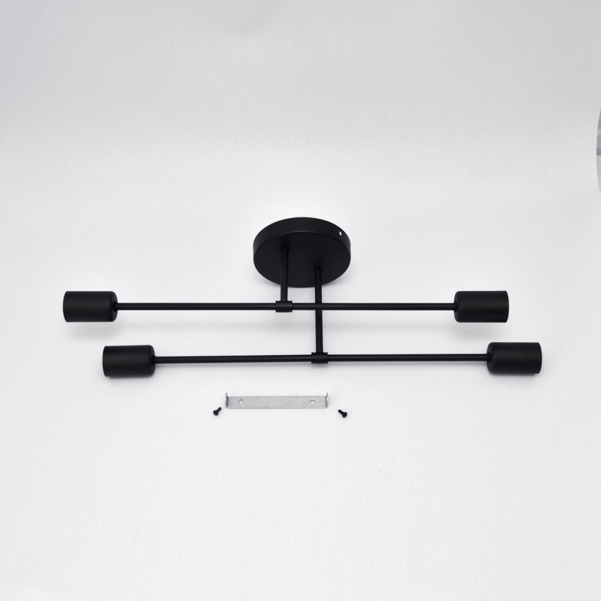 LED Полилей за повърхностен монтаж CAMBRIDGE 4xE27/8W/230V черен