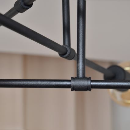 LED Полилей за повърхностен монтаж CAMBRIDGE 6xE27/8W/230V черен