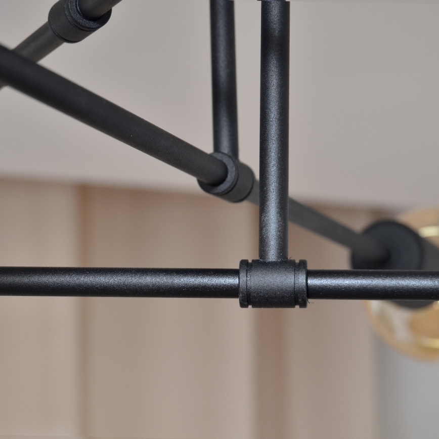 LED Полилей за повърхностен монтаж CAMBRIDGE 6xE27/8W/230V черен