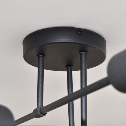 LED Полилей за повърхностен монтаж CAMBRIDGE 6xE27/8W/230V черен