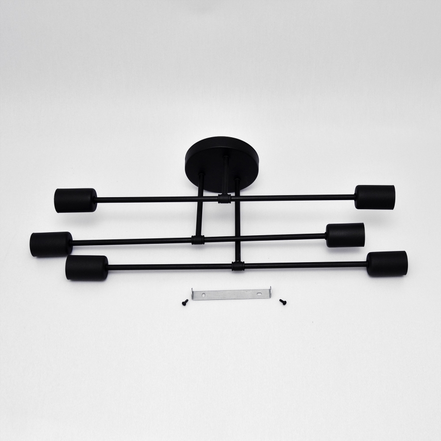 LED Полилей за повърхностен монтаж CAMBRIDGE 6xE27/8W/230V черен