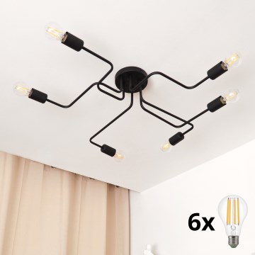 LED Полилей за повърхностен монтаж TUBE 6xE27/15W/230V
