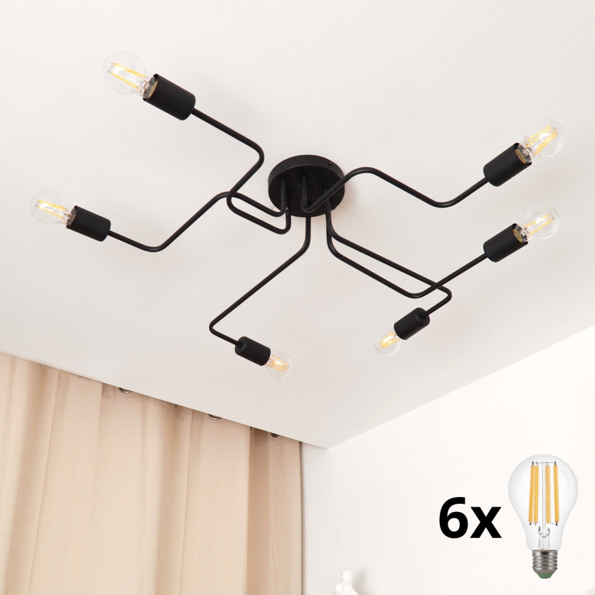 LED Полилей за повърхностен монтаж TUBE 6xE27/15W/230V