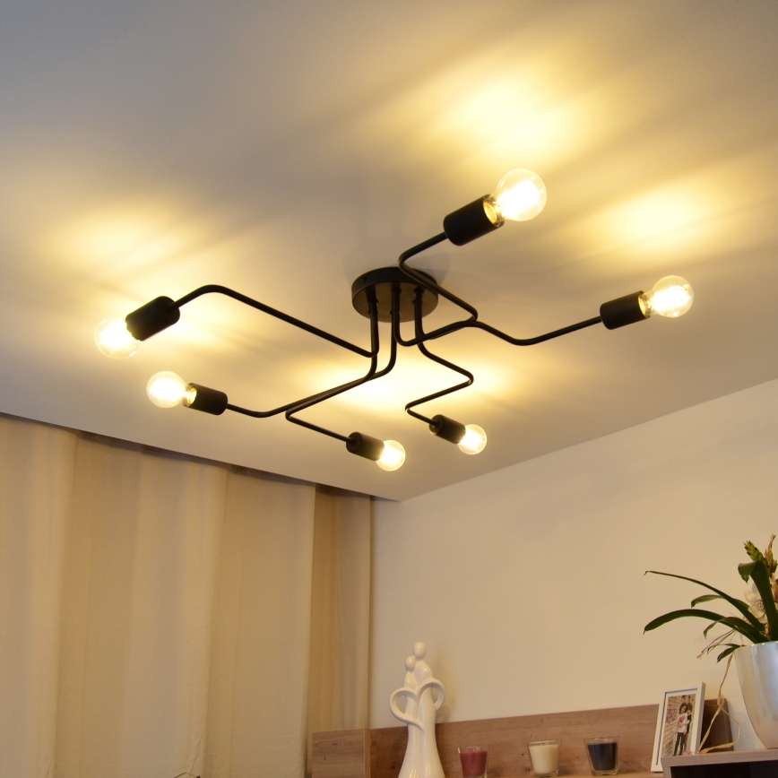 LED Полилей за повърхностен монтаж TUBE 6xE27/15W/230V