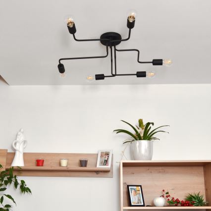 LED Полилей за повърхностен монтаж TUBE 6xE27/15W/230V