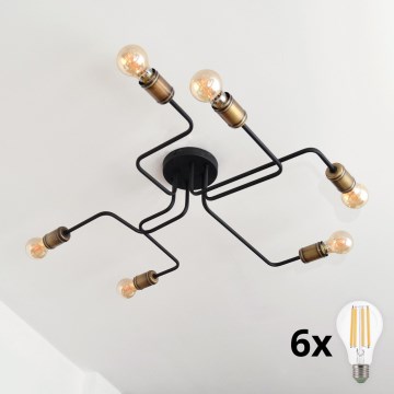 LED Полилей за повърхностен монтаж TUBE 6xE27/15W/230V