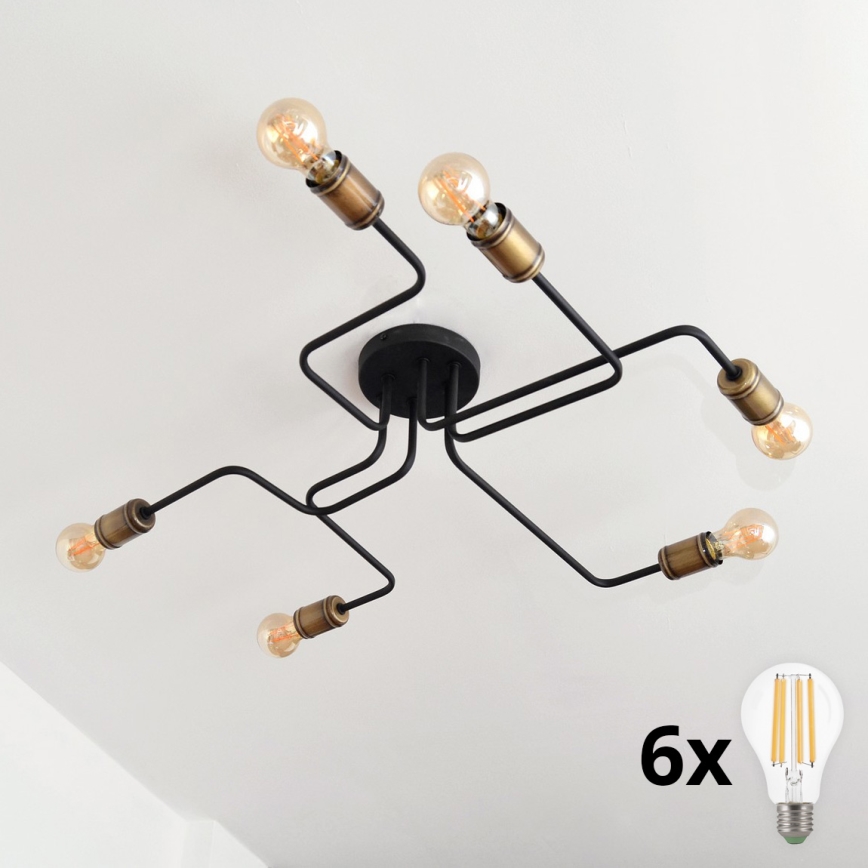 LED Полилей за повърхностен монтаж TUBE 6xE27/15W/230V