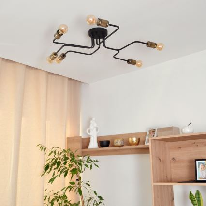 LED Полилей за повърхностен монтаж TUBE 6xE27/15W/230V