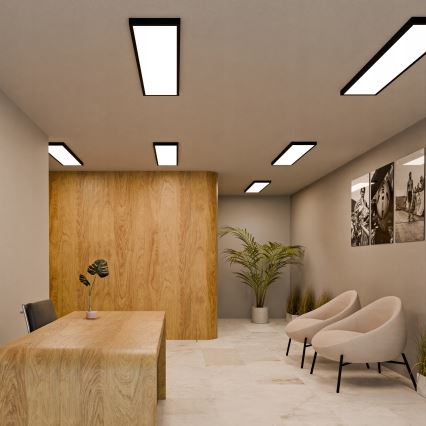 LED повърхностно монтиран панел LED/60W/230V 30x120 cm черен