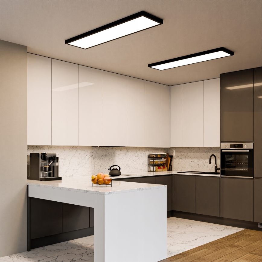 LED повърхностно монтиран панел LED/60W/230V 30x120 cm черен