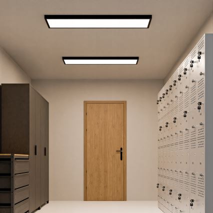 LED повърхностно монтиран панел LED/60W/230V 30x120 cm черен