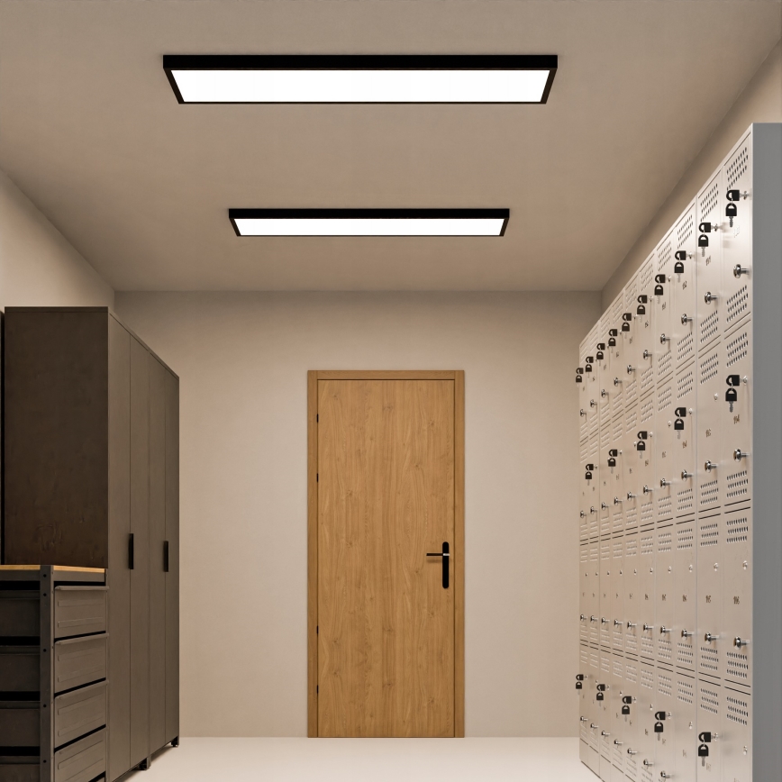 LED повърхностно монтиран панел LED/60W/230V 30x120 cm черен