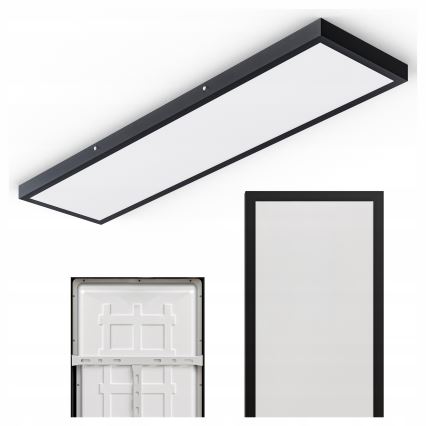 LED повърхностно монтиран панел LED/60W/230V 30x120 cm черен