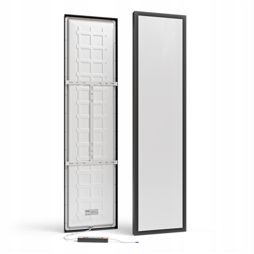 LED повърхностно монтиран панел LED/60W/230V 30x120 cm черен