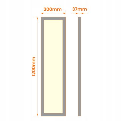 LED повърхностно монтиран панел LED/60W/230V 30x120 cm черен
