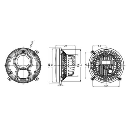 LED Преден фар за трактор LED/60W/10-30V IP69 5700K кръгла