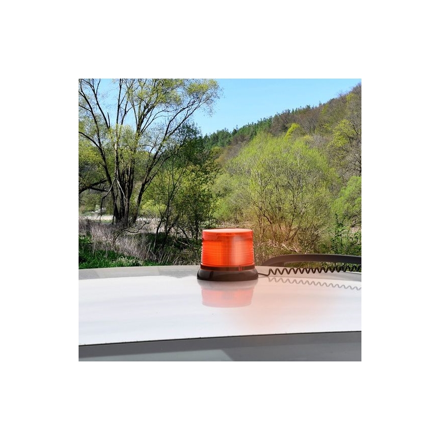 LED предупредителен маяк с магнитна основа LED/20W/12-24V оранжев