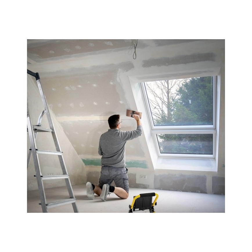 LED Преносим прожектор TIGRA LED/100W/4000K IP54 черен/жълт