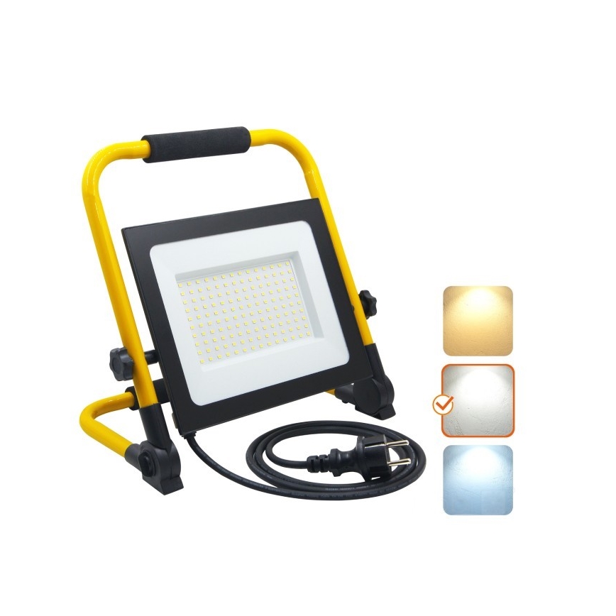 LED Преносим прожектор TIGRA LED/100W/4000K IP54 черен/жълт