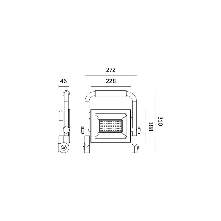 LED Преносим прожектор TIGRA LED/100W/4000K IP54 черен/жълт