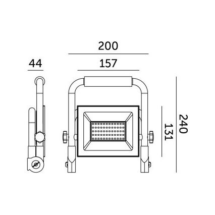 LED Преносим прожектор TIGRA LED/50W/4000K IP54 черен/жълт