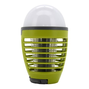 LED Преносима акумулаторна лампа с уловител за насекоми LED/2W/3,7V 1800 mAh IPX4 зелена