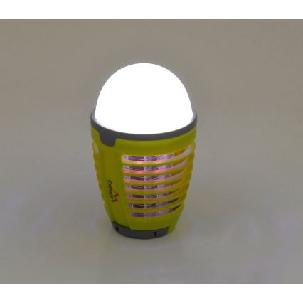 LED Преносима акумулаторна лампа с уловител за насекоми LED/2W/3,7V 1800 mAh IPX4 зелена