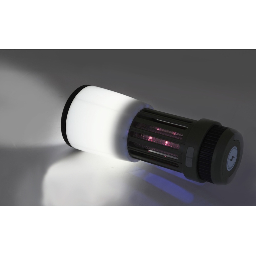 LED Преносима акумулаторна лампа с капан за насекоми LED/2W/1800mAh/3xAAA IPX4 зелена