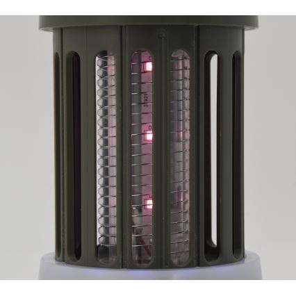 LED Преносима акумулаторна лампа с капан за насекоми LED/2W/1800mAh/3xAAA IPX4 зелена
