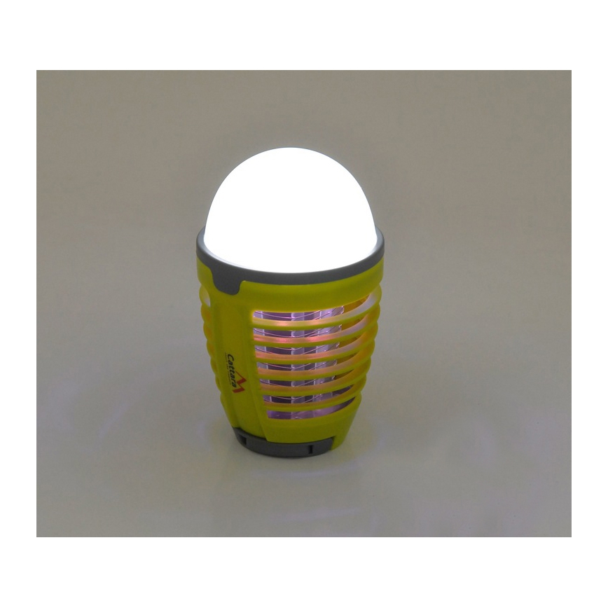 LED Преносима акумулаторна лампа с капан за насекоми LED/2W/3,7V 1800 mAh IPX4 зелена