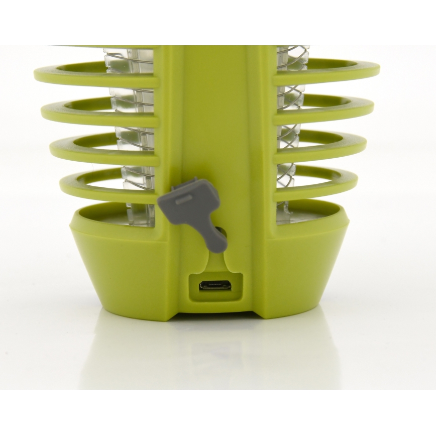 LED Преносима акумулаторна лампа с капан за насекоми LED/2W/3,7V 1800 mAh IPX4 зелена