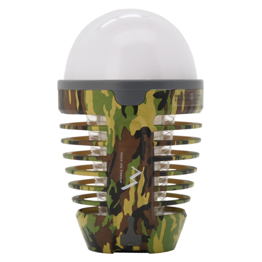 LED Преносима акумулаторна лампа с капан за насекоми LED/2W/3,7V 1800 mAh IPX4 камуфлажна