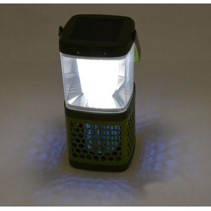 LED Преносима акумулаторна лампа с капан за насекоми LED/3W/1800 mAh зелен