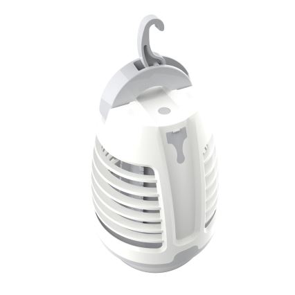 LED Преносима акумулаторна лампа с капан за насекоми LED/5W/1800 mAh IPX4 бял/сив