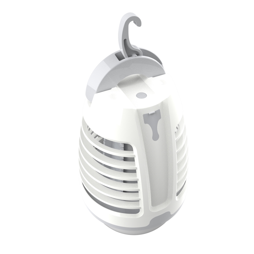 LED Преносима акумулаторна лампа с капан за насекоми LED/5W/1800 mAh IPX4 бял/сив