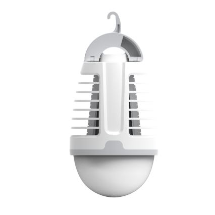 LED Преносима акумулаторна лампа с капан за насекоми LED/5W/1800 mAh IPX4 бял/сив