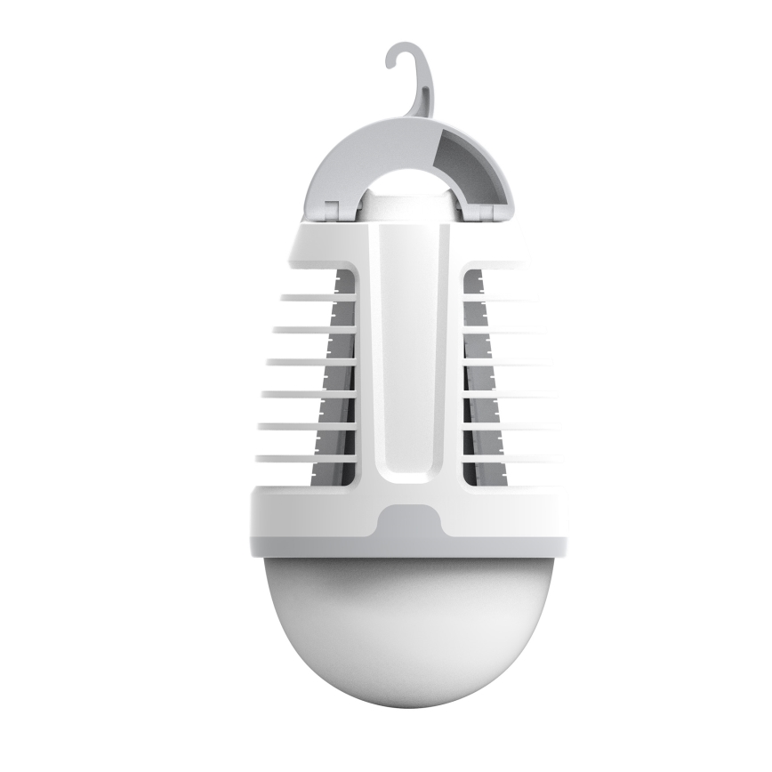LED Преносима акумулаторна лампа с капан за насекоми LED/5W/1800 mAh IPX4 бял/сив
