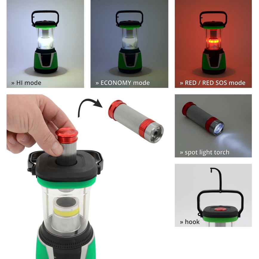 LED Преносима лампа LED/3xLR20 IP44 черна/зелена + дистанционно