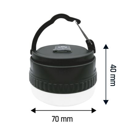 LED Преносима презареждаща се лампа LUMINA POCKET LED/5V 500 mAh черна