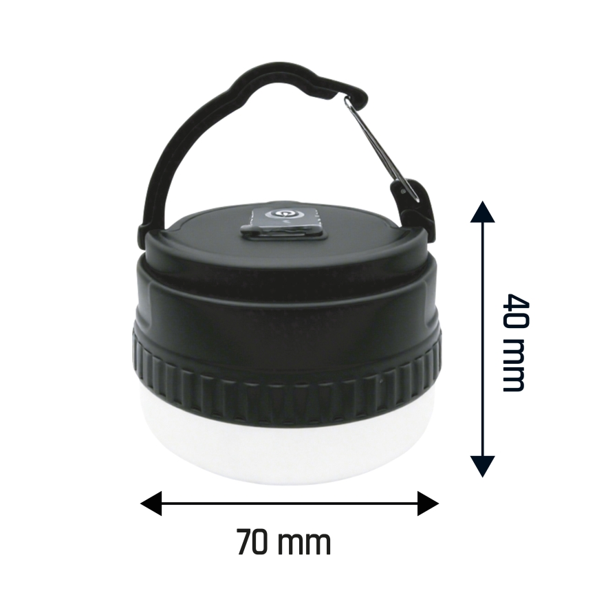 LED Преносима презареждаща се лампа LUMINA POCKET LED/5V 500 mAh черна