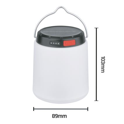 LED преносима соларна зареждаща лампа с регулируема яркост LUMINA TUBO LED/5V 800 mAh