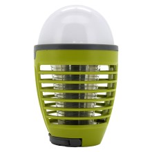 LED Преносима акумулаторна лампа с капан за насекоми LED/2W/3,7V 1800 mAh IPX4 зелена