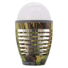 LED Преносима акумулаторна лампа с капан за насекоми LED/2W/3,7V IPX4 камуфлажна