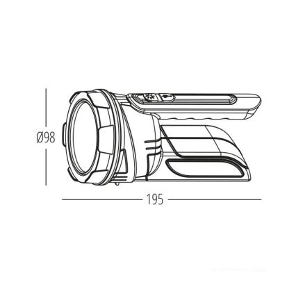 LED презареждаем фенер 2xLED/3W/5V 210 lm 1200 mAh черен
